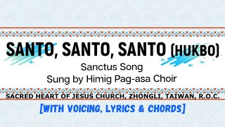 Santo Santo Santo Hukbo with voicing lyrics amp chords Sanctus Song sung by Himig Pagasa Choir [upl. by Thema]