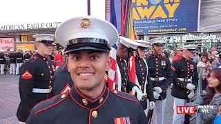 ⚓ NYC Fleet Week US Marine Marine Corps Silent Drill Platoon in Times Square New York Fleet Week [upl. by Bianchi207]