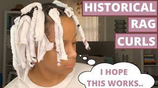 I TRIED a Historical RAG Curls Tutorial on my TYPE 4 HAIR  Heatless Curls Series [upl. by Nnaeirrac]