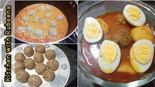 Kofta Aloo Anday Ka Salan  Kofta Aloo Anday Recipe  Delicious Recipes By Kitchen with Rubeena [upl. by Waal929]