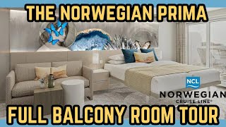 Norwegian PRIMA Balcony Room Tour  FULL Detailed Walkthrough  Room 9182  ALL You Need To Know [upl. by Nobell552]