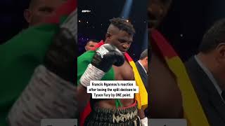 Ngannou’s reaction to the scorecards 👀 FuryNgannou [upl. by Duster398]