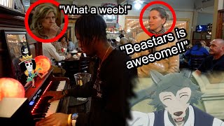 I Played Beastars OP Monster and One Piece Binks Sake on Piano in Public [upl. by Fransen]