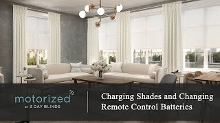 3 Day Blinds Motorization  Charging Shades and Changing Remote Control Batteries [upl. by Eldnek259]