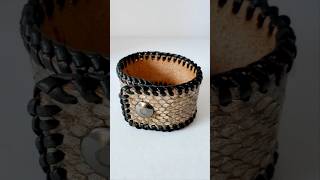 THE TURTLE SHELL Snakeskin Leather 8quot Bracelet FOR SALE jewelry snakeskin [upl. by Hyman]