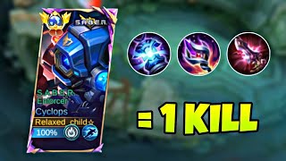 CYCLOPS SABER ENFORCER 1 HIT BUILD amp EMBLEM IS BACK GLOBAL CYCLOPS  MOBILE LEGENDS [upl. by Enelcaj812]