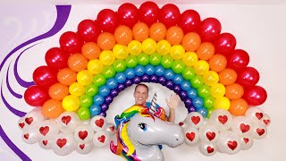 COMO HACER UN ARCO DE GLOBOS 🌈 decoracion cumpleaños  arcoiris de globos  arco iris gustavo gg [upl. by Enirol]