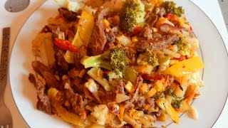 Meat vegetable stirfry  how to make stirfry easy recipe  beef stirfry quick and easy stirfry [upl. by Elson977]