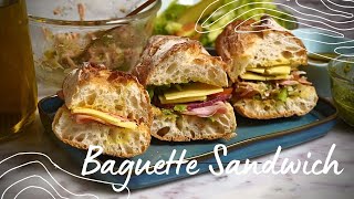 Baguette sandwich  3 easy ways  French amp Italian  Cheesy amp meaty [upl. by Ssyla]