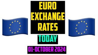 EURO CURRENCY EXCHANGE RATES TODAY 1 October 2024 [upl. by Dric319]