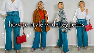 6 Easy Outfit Ideas Using Wide Leg Jeans  Petite Girl Guide amp Lookbook [upl. by Harilda]