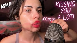 ASMR Looots of Kisses amp Mouth Sounds  Mic Kissing Glass Tape and More [upl. by Ardnekahs462]