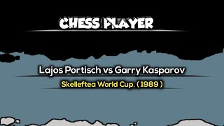 Lajos Portisch vs Garry Kasparov  Skelleftea World Cup  1989 [upl. by Zulaledairam]