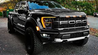 2023 Ford F150 Raptor Black  interior and Exterior Details Wild Truck [upl. by Ynnoj952]