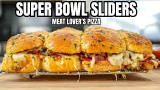 Meat Lovers Pizza Sliders Recipe  Super Bowl Caliber Sliders [upl. by Erdnoid]