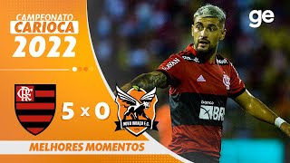 FLAMENGO 5 X 0 NOVA IGUAÇU  MELHORES MOMENTOS  6ª RODADA DO CAMPEONATO CARIOCA 2022  geglobo [upl. by Yeznil]