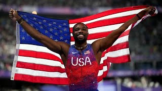 Worlds fastest man  US track star Noah Lyles wins gold medal in 100meter final [upl. by Notrem]