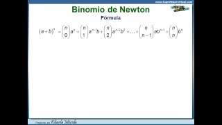 BINOMIO DE NEWTON Potencia Enésima Fórmula para Desarrollar [upl. by West673]