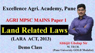 Right to Fair compensation in land acquisition and resettlement Act 2013 I AGRI MPSC MAINS PAPER 1 [upl. by Atnwahsal784]