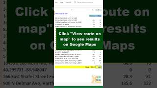 Find the Shortest Route in Excel with Google Maps API using Best Route Calculator [upl. by Alethia632]