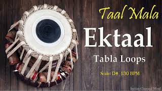 Ektaal tabla loops  130 bpm  Scale D sharp [upl. by Ellison]