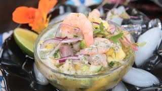 Ceviche de camarón y mango [upl. by Etat]