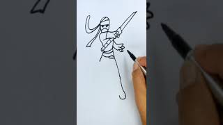 Cómo dibujar una mujer ninja paso a paso para principiantes [upl. by Novyad391]