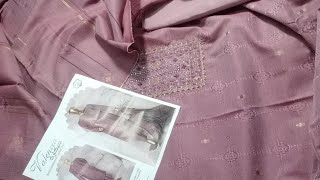 Valencia Fancy Embroidered Jaquard Lawn Three pieces by HZ Textile Fancy banarsi embroidery shorts [upl. by Gusta146]