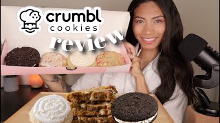 ASMR CRUMBL COOKIES Mukbang amp Review 🍪 oreo mallow sandwich nilla bean cupcake 💕 [upl. by Atihana]