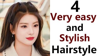 4 best easy amp stylish hairstyle  new hairstyle [upl. by Airreis202]