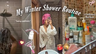 My Winter Shower Routine🛁🌨️💐روتيني للحمام في الشتاء🧖🏻‍♀️Shaving🪒Body wash🧴Hair wash🥰 [upl. by Nanyk]