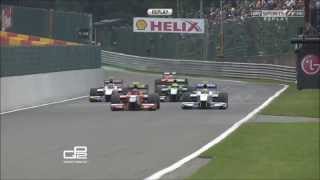 GP2 2013 SpaFrancorchamps  D de Jong Crash Full speed Race1 [upl. by Ettennat]