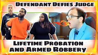 Defendant Defies Judge Fleischer  Lifetime Probation and Armed Robbery  judgefleischer crime [upl. by Eenahc]