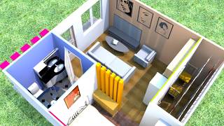 30m2 6x5 meters Minimalistic Design Small Apartment  minimalism house design [upl. by Kirbie256]