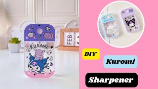 DIY Kuromi Pencil Sharpener How to Make Cute Sharpener Box  Easy paper craft  school supplies [upl. by Turpin]