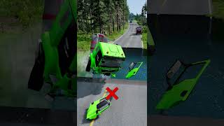 Tanker truck vs water pit 16  carsvswaterpit beamngdrive doubleflatbedtrailertruckvsspeedbumps [upl. by Aihseyn]