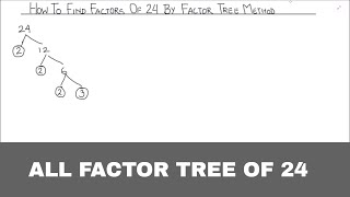 How to Draw All Factor Tree of 24  Factor Tree Method of Factorization  Factor Tree of 24 [upl. by Imugem810]