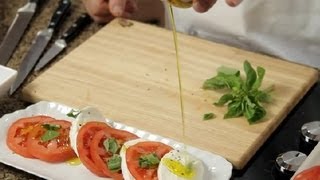 Recipe for Mozzarella Cheese Basil Olive Oil amp Tomato Salad  Tomato Salads [upl. by Anaujal]