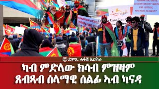 ካብ ምድላው ክሳብ ምዝዛም ጸብጻብ ሰላማዊ ሰልፊ ኣብ ካናዳ DimTsi Hafash Eritreaድምጺ ሓፋሽ ኤርትራ [upl. by Alleinad]