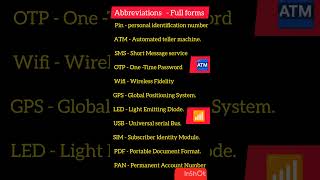 quotTop 10 Daily Use Abbreviations You Need to Know  Quick amp Easy Guidequot abbreviation fullform yt [upl. by Han28]