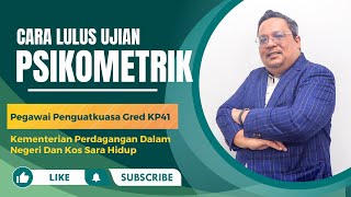 Contoh Soalan Ujian Psikometrik Pegawai Penguatkuasa Gred KP41 [upl. by Anivahs]