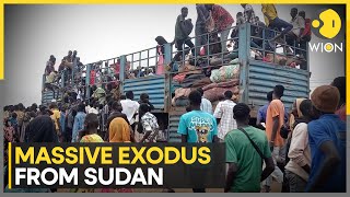 Massive Exodus From Sudan Paramilitary Accused Of 120 Civilians Deaths  Latest News  WION [upl. by Ekaj298]