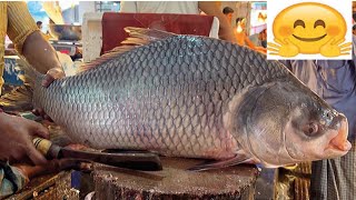 Big Katla fish cutting  Amazing fish cutting  Fast fish cutting bdfishcutting fish cuttingskill [upl. by Amandi]