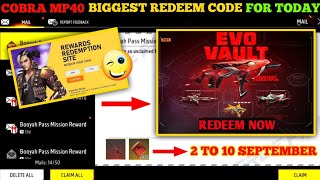 FREE FIRE REDEEM CODE TODAY 3 SEPTEMBER REDEEM CODE FREE FIRE  FF REDEEM CODE TODAY 3 SEPTEMBER [upl. by Bobseine653]