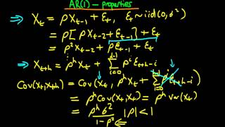 Autoregressive order 1 process  conditions for Stationary Covariance and Weak Dependence [upl. by Kama]