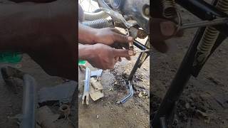 బైక్ సైడ్ స్టాండ్ ఎలా మార్చుకోవాలి how to replacement bike side stand and spring sidestand shorts [upl. by Aennyl]