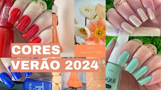 CORES DO VERÃO 2024  5 inspirações de esmaltes [upl. by Htaeh]