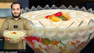 Fruit Custard Trifle  Perfect 1 litter milk custard [upl. by Quar]