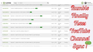Rumble Finally Fixes YouTube Channel Sync [upl. by Nemra662]