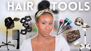 Hair Tools I SWEAR By For My Relaxed Hair  Hair Steamer Satin Scrunchies  MORE  Relaxed Hair [upl. by Issie]